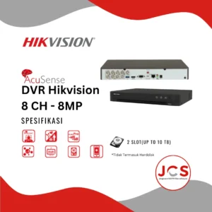 DVR CCTV HIKVISION ACUSENSE 8 CHANNEL - 8MP 4K H.265