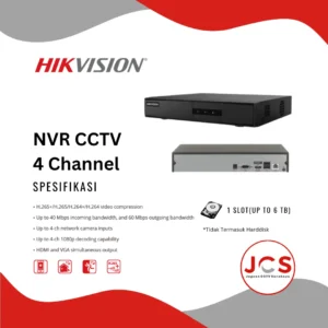 NVR CCTV HIKVISION BASIC 4 CHANNEL - 2MP FULL HD 1080P