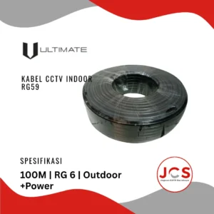 KABEL CCTV OUTDOOR COAXIAL HITAM WITH POWER 300M- RG6